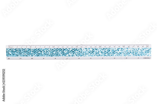 centimetric ruler on white background photo