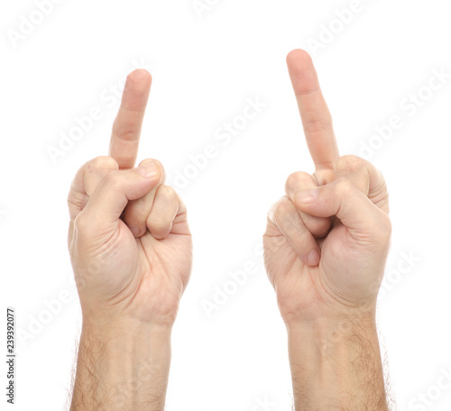 Male hands fuck on a white background. Isolation