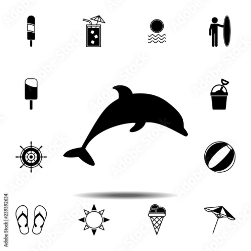 Dolphin icon. Simple glyph vector element of Summer icons set for UI and UX, website or mobile application