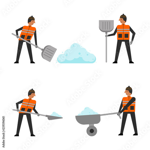 Snow clearing. Winter concept.