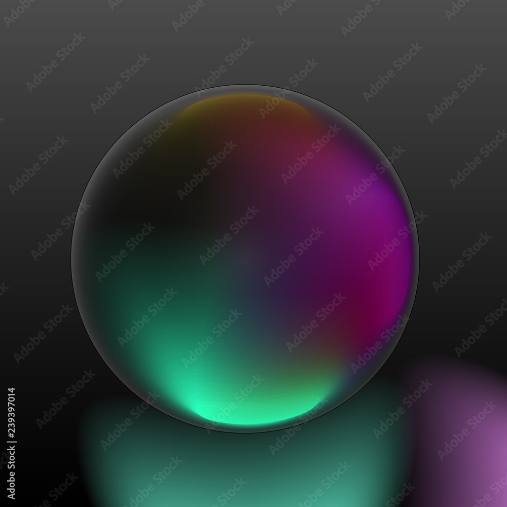 Magic ball with bright highlights Magic ball with bright highlights