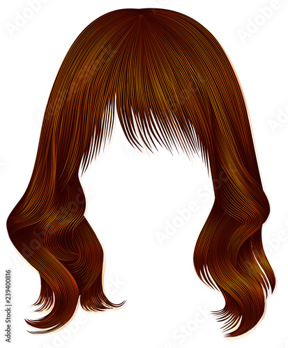 trendy woman long hairs red  colors . beauty fashion .  realistic 3d