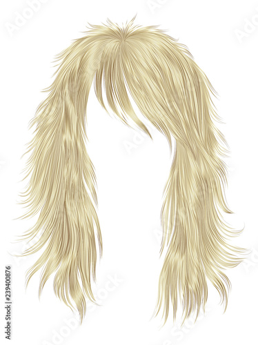 trendy woman long hairs blonde colors . beauty fashion . realistic 3d