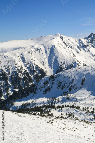 Winter landscape of Pirin Mountain from Todorka peak, Bulgaria