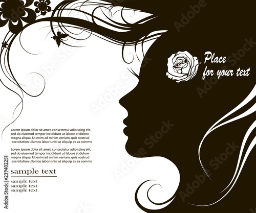 woman silhouette with space for text