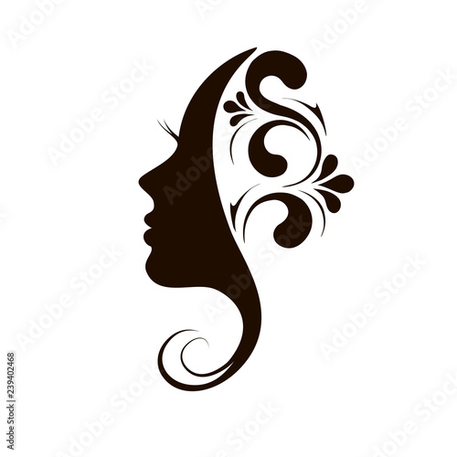 icon beautiful woman&#39;s profile