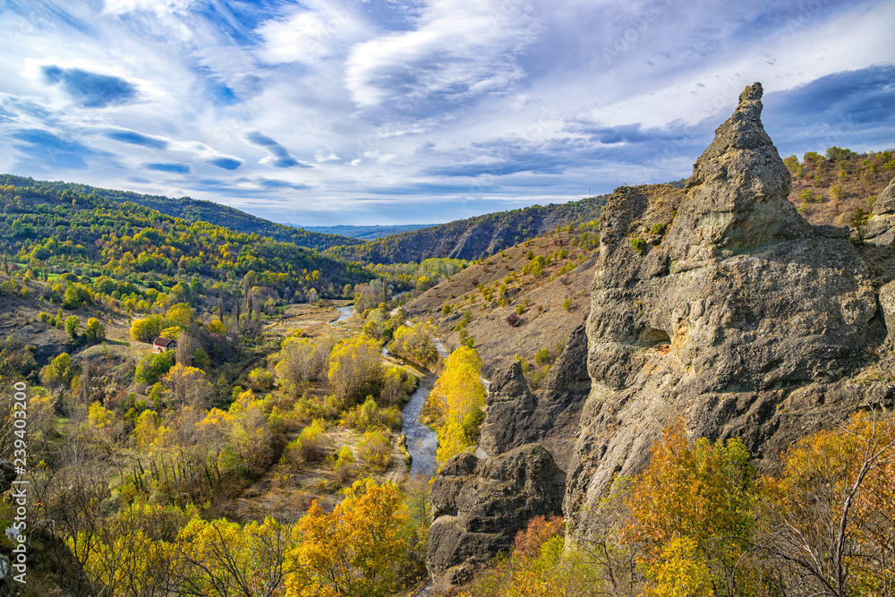 Fototapeta premium View on Pcinja river from top of Devil's rock