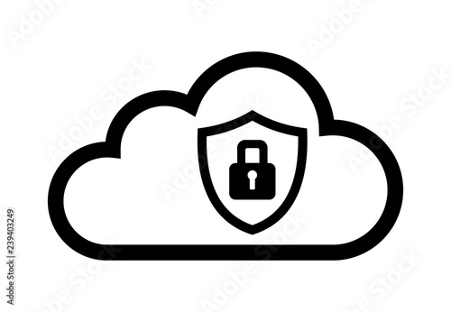 Cloud security - flat vector icon