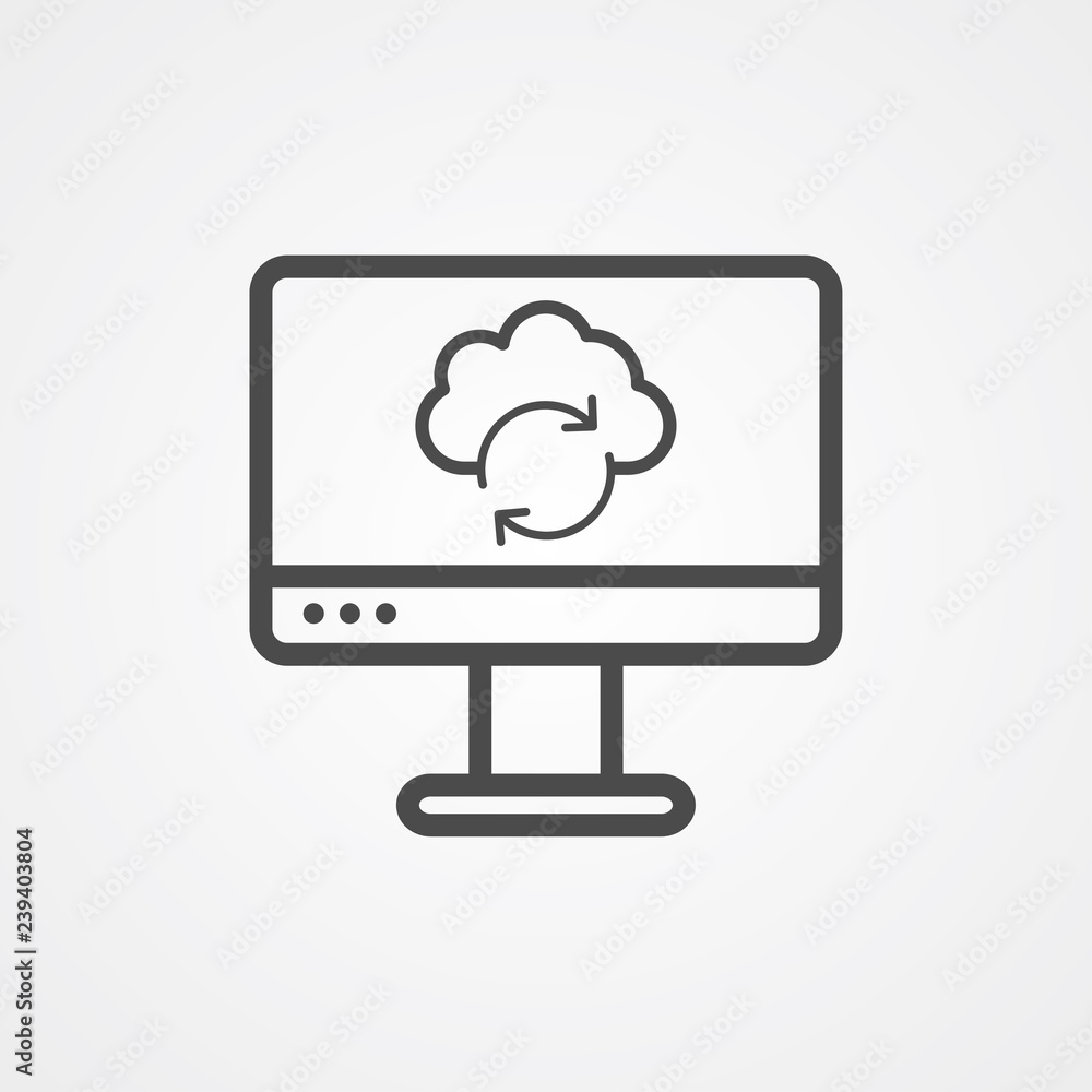 Cloud computing vector icon sign symbol Cloud computing vector icon sign symbol