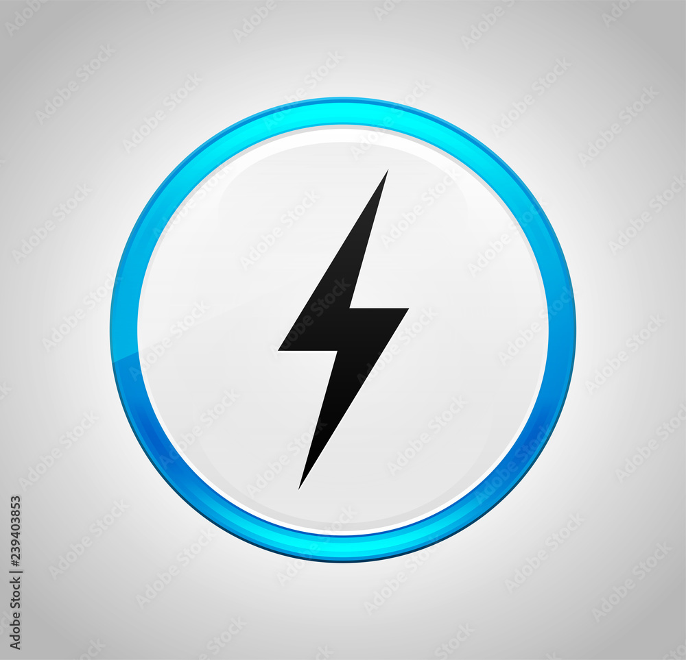 Electricity icon round blue push button Electricity icon round blue push button