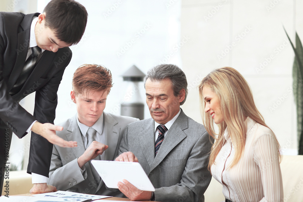 business team discusses new ideas at the office table business team discusses new ideas at the office table