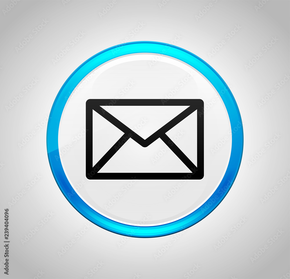 Email icon round blue push button Email icon round blue push button