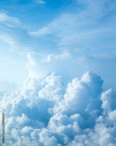 Canvas Print blue sky background with tiny clouds. panorama
