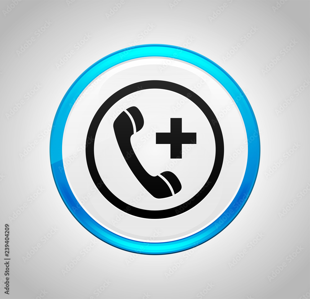 Emergency call icon round blue push button Emergency call icon round blue push button