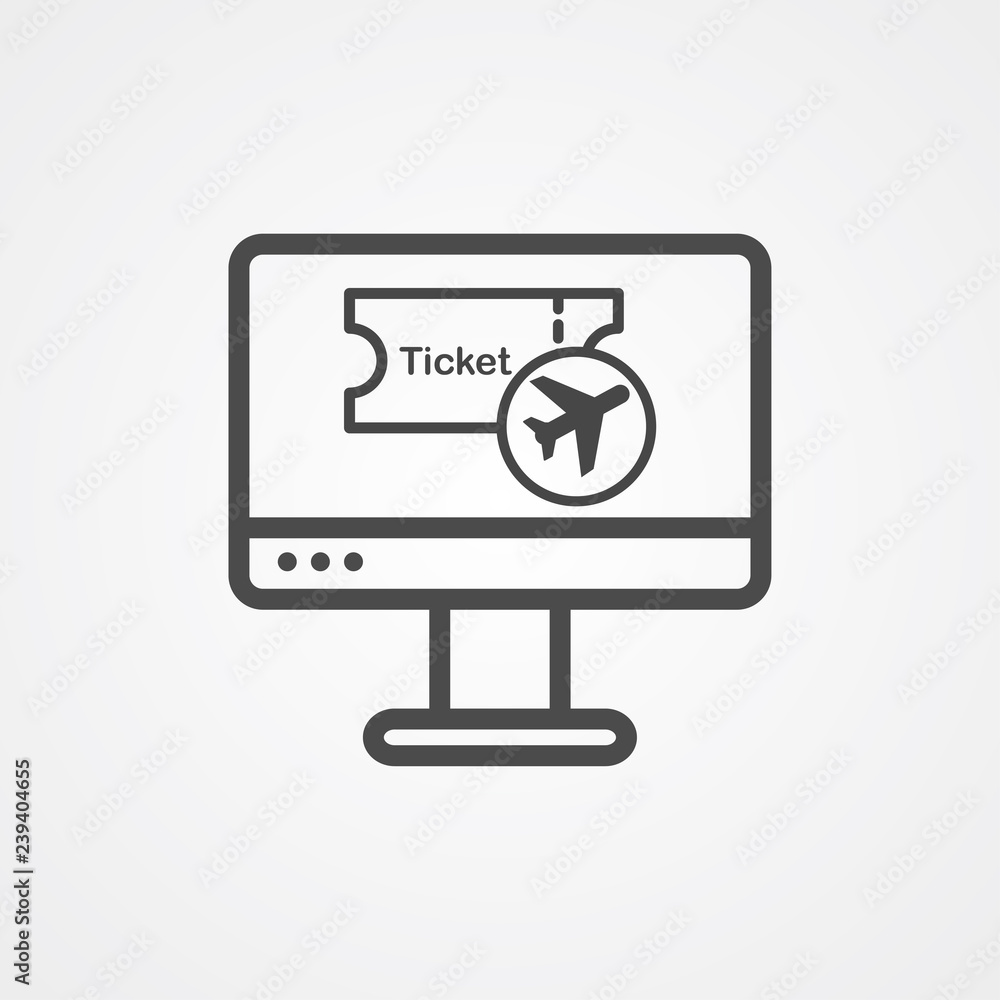 Online flight booking vector icon sign symbol Online flight booking vector icon sign symbol