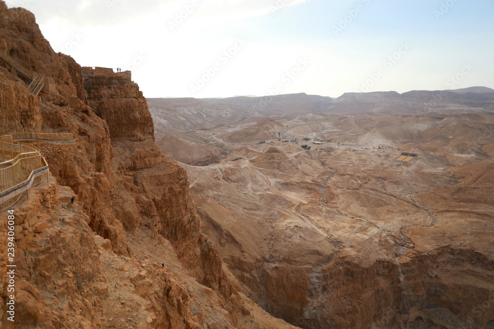 Masada place in Israel. View from the North Palace.