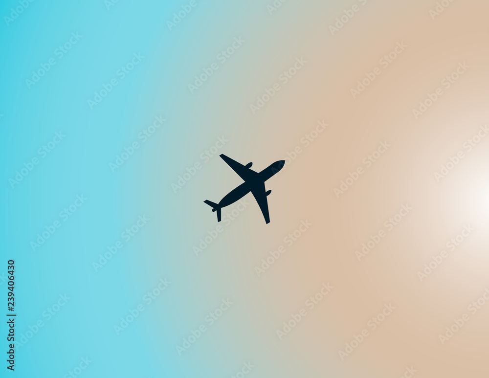 Plane in the sky wallpaper. Flying plane vector illustration Plane in the sky wallpaper. Flying plane vector illustration