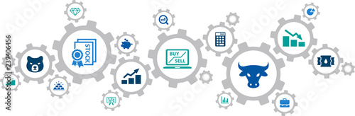 stock exchange concept: trading / wall street / stock market – vector illustration