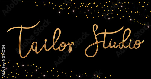 Logo Fashion studio. Custom handmade calligraphy, Vector brush lettering for fashion salon.