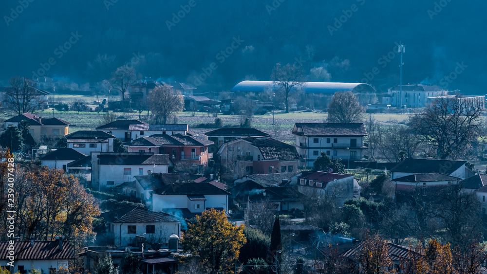 Italian village of Villa Latina in the late autumn scenery