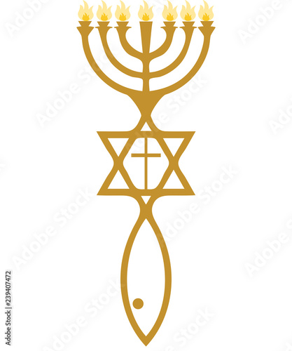 Messianic Judaism symbol or icon isolated vector illustration. photo