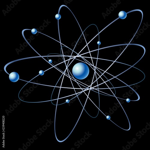 Structural model of the atom. The nucleus and electrons.