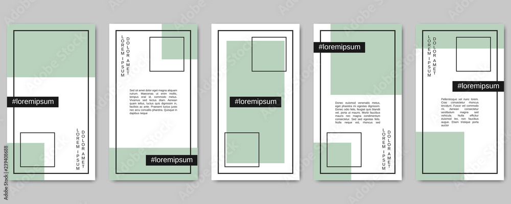 Trendy social network stories editable vector templates collection. Web application background for social media Trendy social network stories editable vector templates collection. Web application background for social media