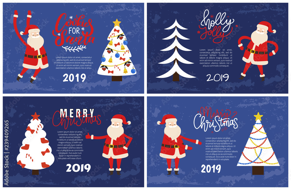 Merry Christmas Card Santa 2019 New Year Holiday