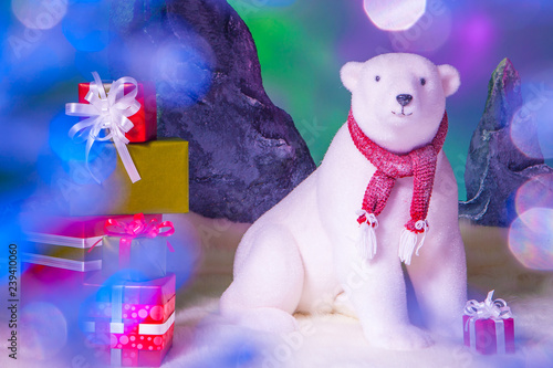 Winter. Polar bear. Christm...