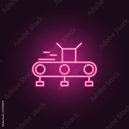 conveyor icon. Elements of Manufacturing in neon style icons. Simple icon for websites, web design, mobile app, info graphics