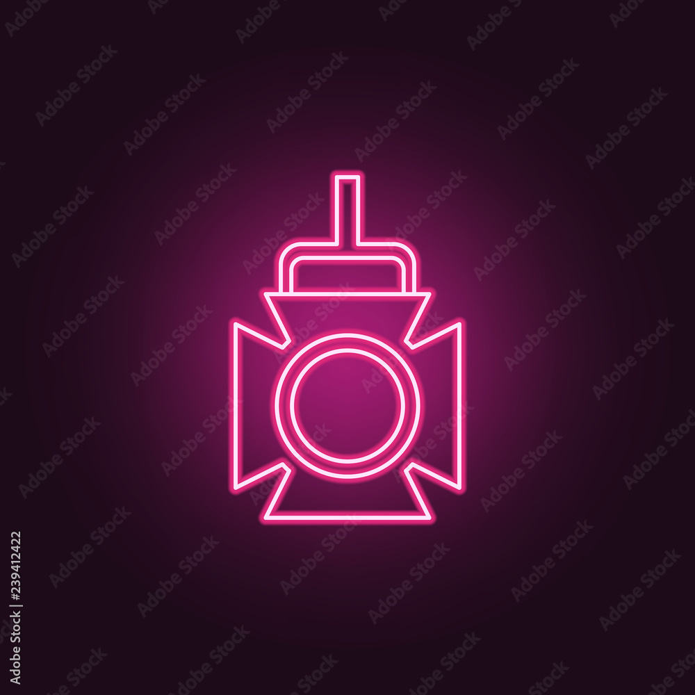 Obraz premium spotlight icon. Elements of Spotlight stage in neon style icons. Simple icon for websites, web design, mobile app, info graphics