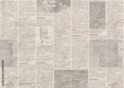 Newspaper with old grunge vintage unreadable paper texture background