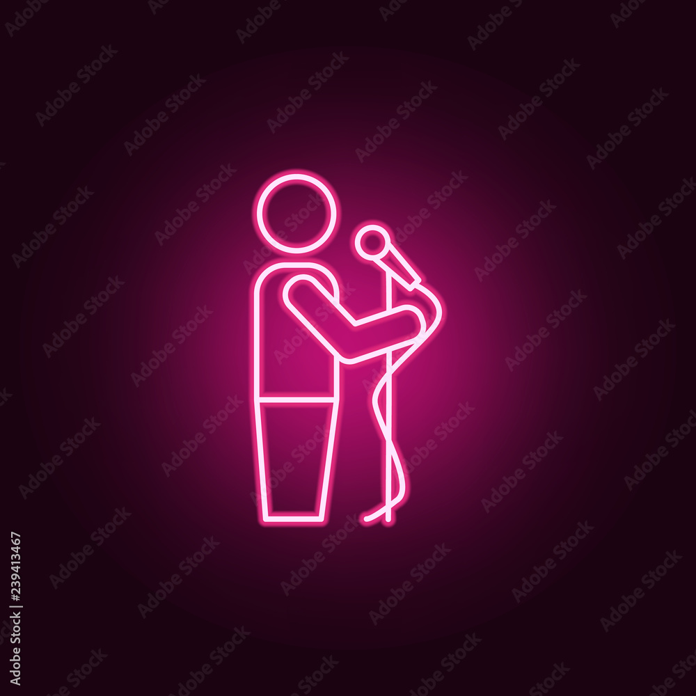 presenter with microphone icon. Elements of Media in neon style icons. Simple icon for websites, web design, mobile app, info graphics presenter with microphone icon. Elements of Media in neon style icons. Simple icon for websites, web design, mobile app, info graphics