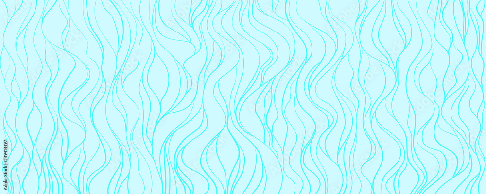 Fototapeta Wavy background. Hand drawn waves. Seamless wallpaper on horizontally surface. Stripe texture with many lines. Waved pattern. Colored illustration for banners, flyers or posters
