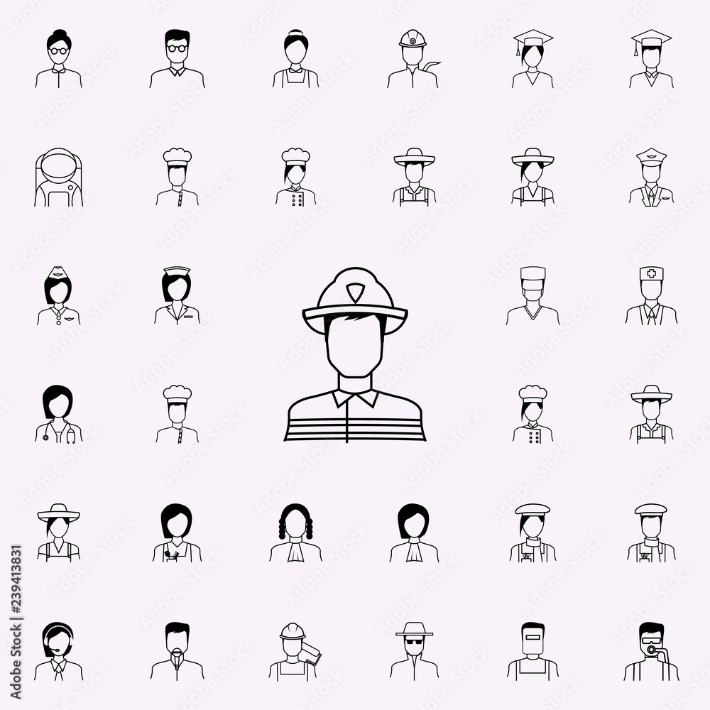 firefighter icon. Proffecions icons universal set for web and mobile firefighter icon. Proffecions icons universal set for web and mobile