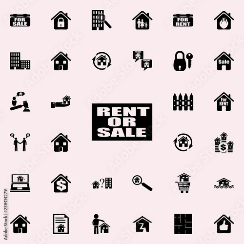 signboard sale and letting icon. Real estate icons universal set for web and mobile