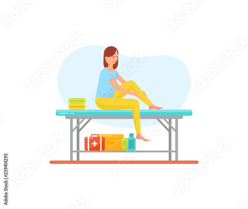 Massage Self Care and Treatment of Female Vector