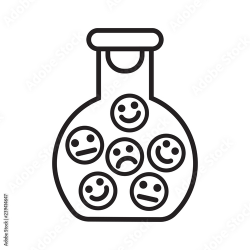 Bottle with smiles, outline design. Vector illustration