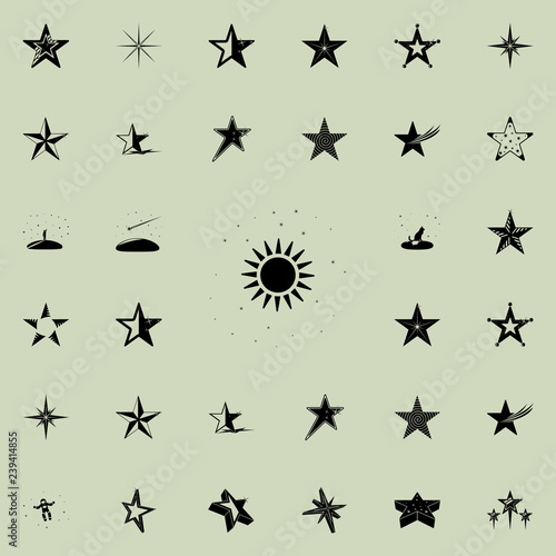 sun and stars icon. Stars icons universal set for web and mobile