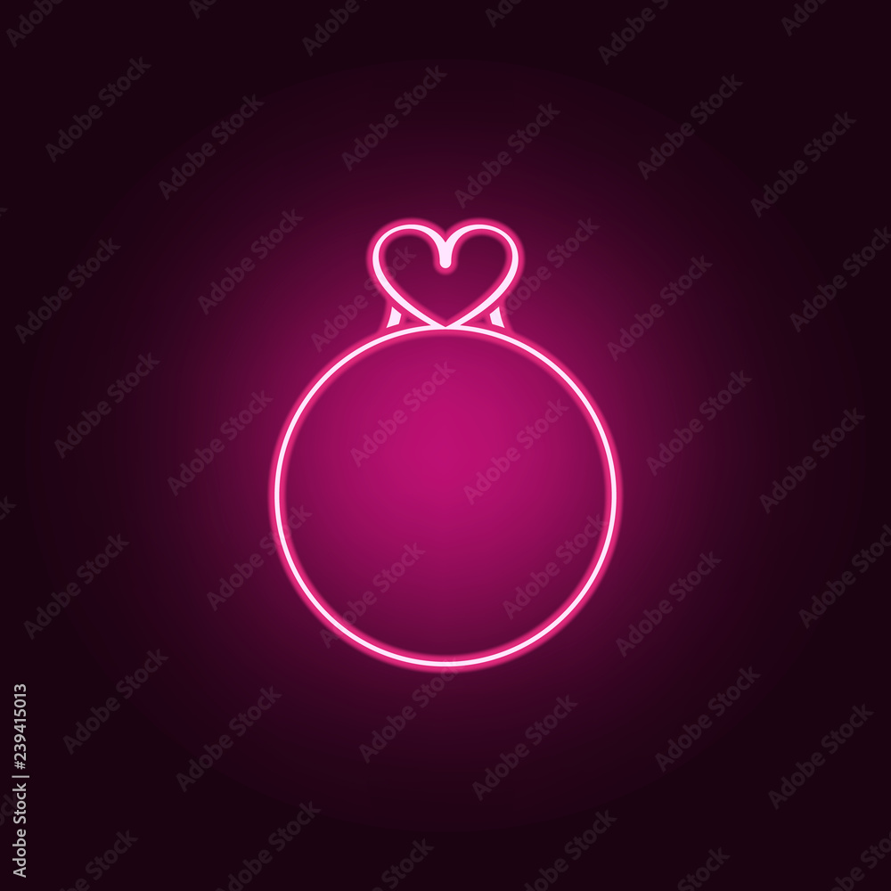 Obraz premium love circle icon. Elements of Valentine in neon style icons. Simple icon for websites, web design, mobile app, info graphics