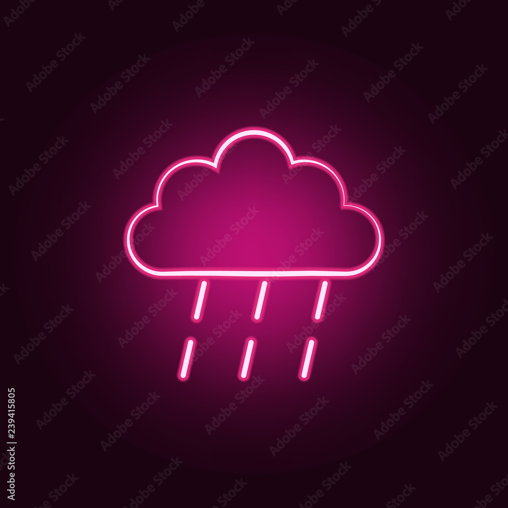 a sign of rainy weather icon. Elements of Weather in neon style icons. Simple icon for websites, web design, mobile app, info graphics a sign of rainy weather icon. Elements of Weather in neon style icons. Simple icon for websites, web design, mobile app, info graphics