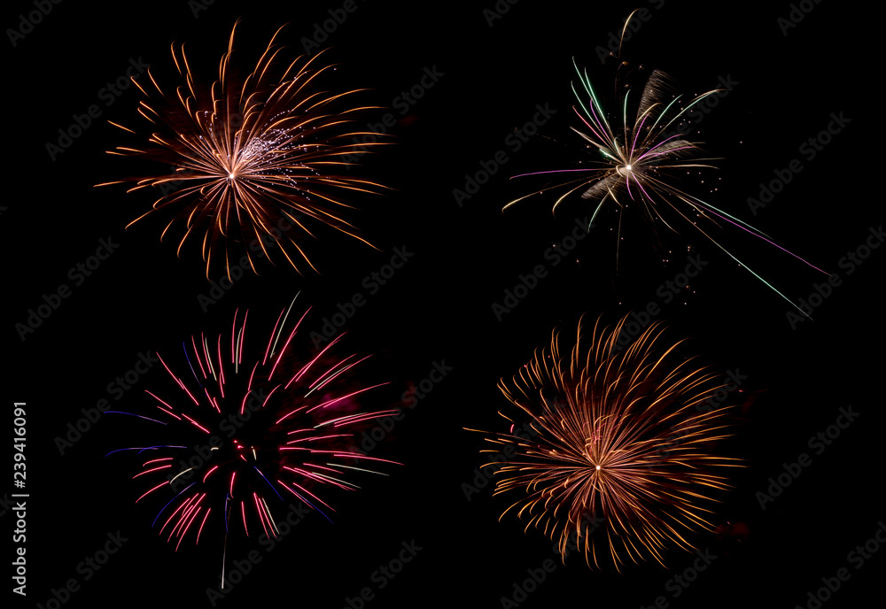 Firework with black background,Happy new years Firework celebrition