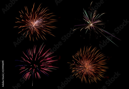Firework with black background Happy new years Firework celebrition