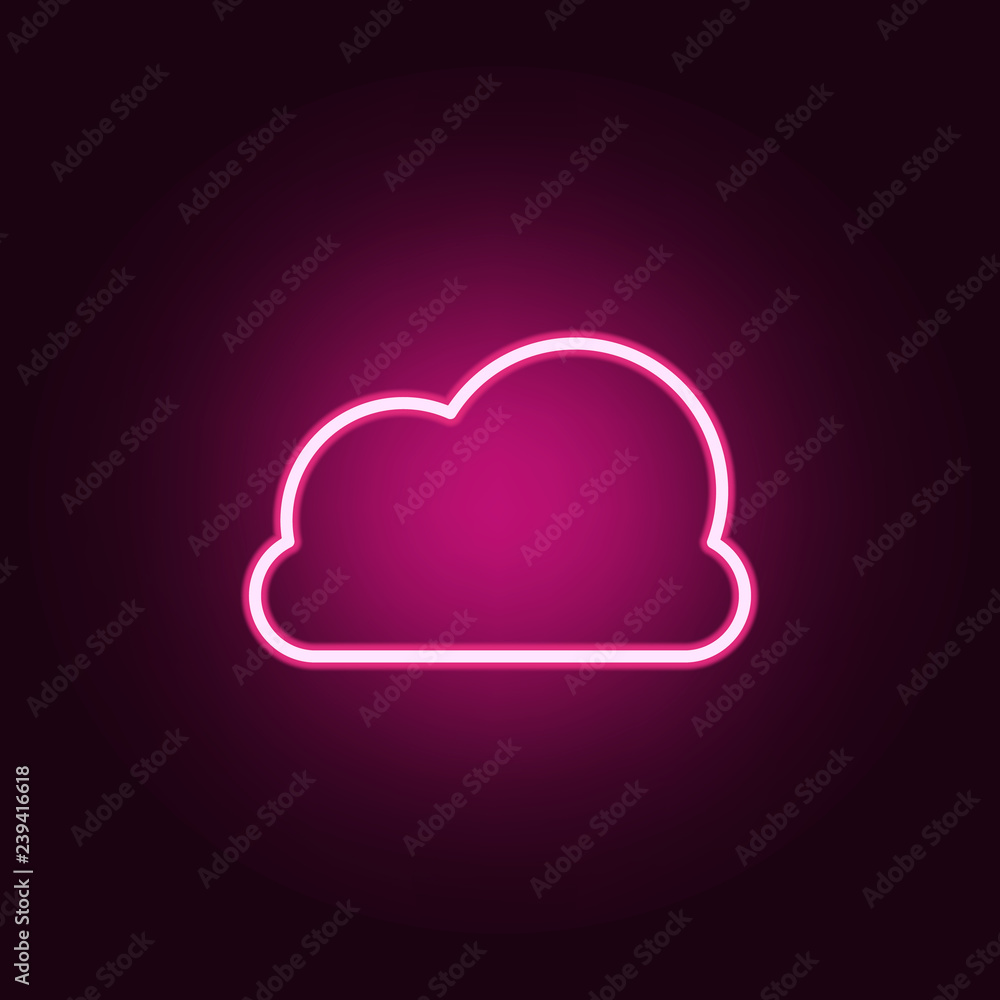 cloud icon. Elements of web in neon style icons. Simple icon for websites, web design, mobile app, info graphics cloud icon. Elements of web in neon style icons. Simple icon for websites, web design, mobile app, info graphics