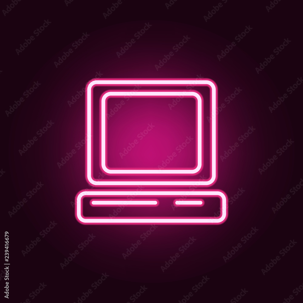 desktop computer icon. Elements of web in neon style icons. Simple icon for websites, web design, mobile app, info graphics desktop computer icon. Elements of web in neon style icons. Simple icon for websites, web design, mobile app, info graphics
