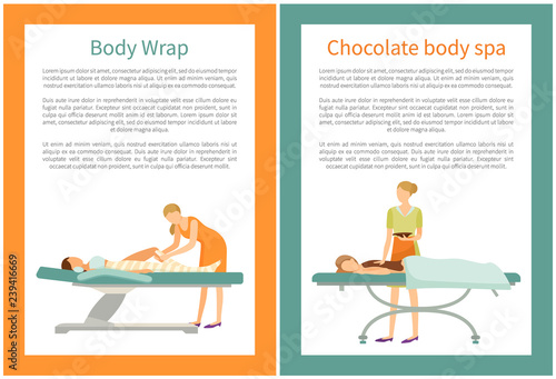 Body Chocolate Spa and Wrap of Legs, Women Vector