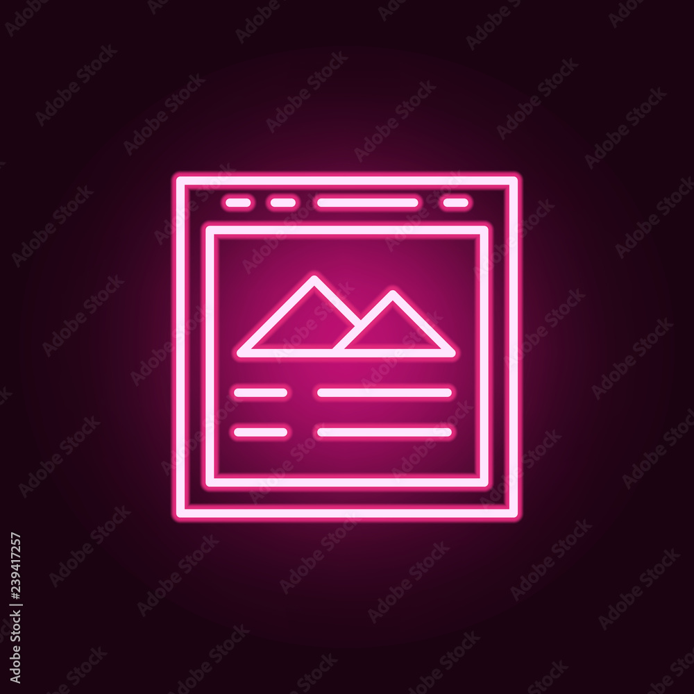 picture icon. Elements of web in neon style icons. Simple icon for websites, web design, mobile app, info graphics picture icon. Elements of web in neon style icons. Simple icon for websites, web design, mobile app, info graphics