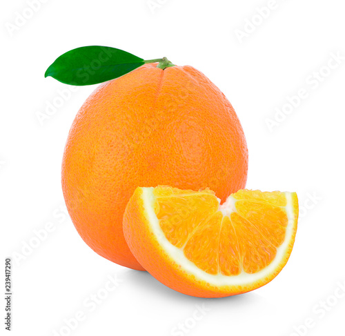 fresh orange isolated on white background - Image
