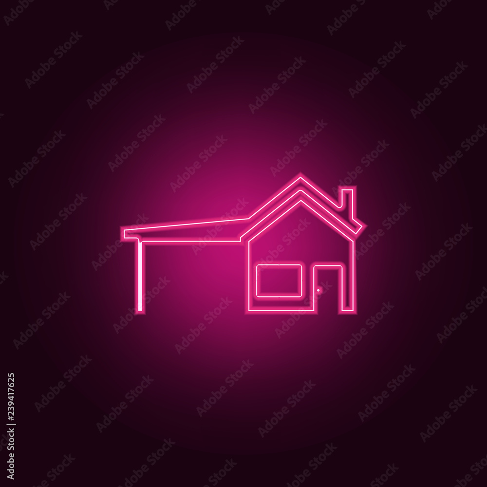 house with garage icon. Elements of web in neon style icons. Simple icon for websites, web design, mobile app, info graphics house with garage icon. Elements of web in neon style icons. Simple icon for websites, web design, mobile app, info graphics