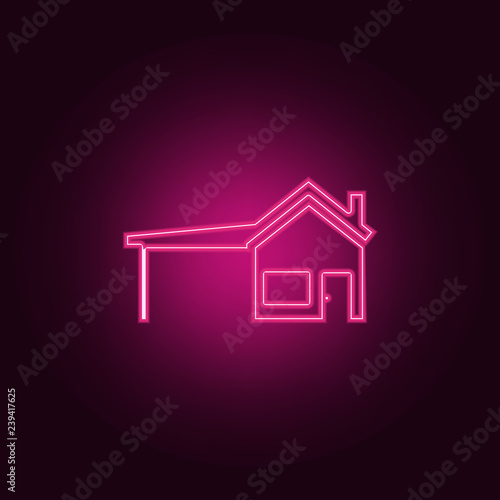 house with garage icon. Elements of web in neon style icons. Simple icon for websites, web design, mobile app, info graphics